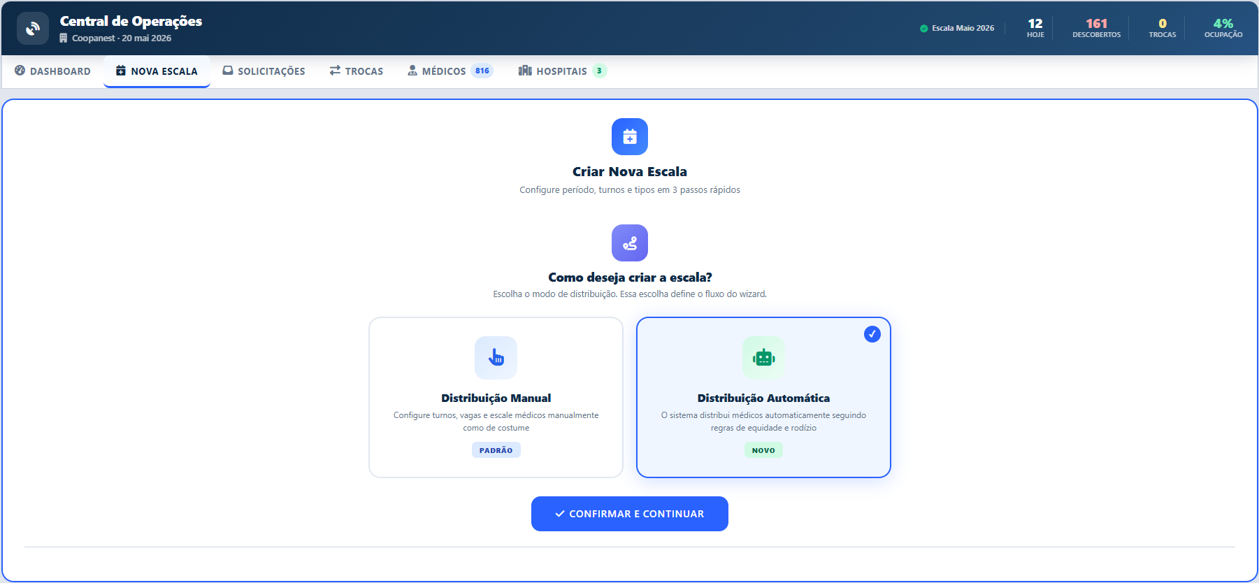 Escala - Dashboard de Distribuição Automática